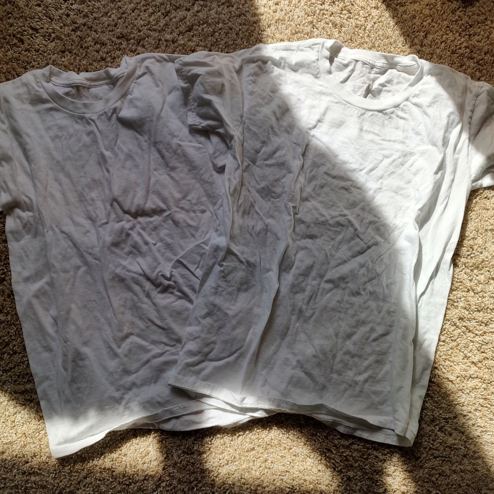 Boys Classic Plain White Crewneck T-Shirts (Set of 2)